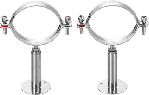 Miniatura 31 de HARFINGTON 2 piezas de montaje en pared de montaje en techo de acero inoxidable 304 abrazadera de soporte de tubo ajustable para tubo OD 1"-1.1