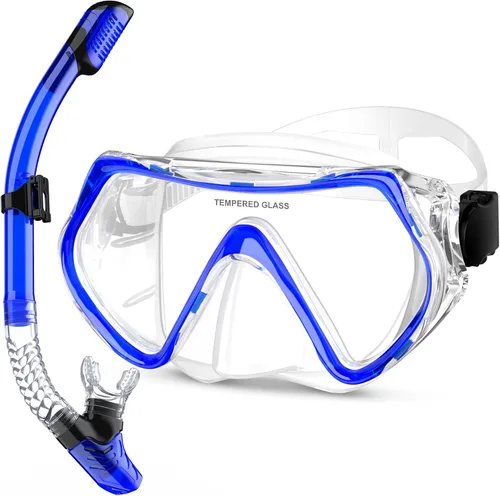 Miniatura 18 de Dry Snorkel Set,Panoramic Wide View Anti-Fog Scuba Diving Mask,Professional Snorkeling Gear for Adults