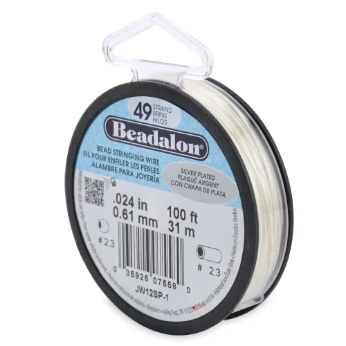 Miniatura 30 de Beadalon Alambre de cuerda de cuentas de acero inoxidable de 49 hebras, 0.036 pulgadas / 0.036 in, negro, 100 pies / 101.7 ft
