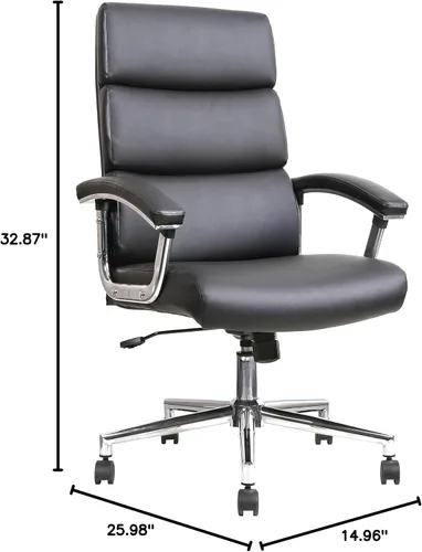 Miniatura 9 de Lorell Silla ejecutiva negra con respaldo alto de cuero