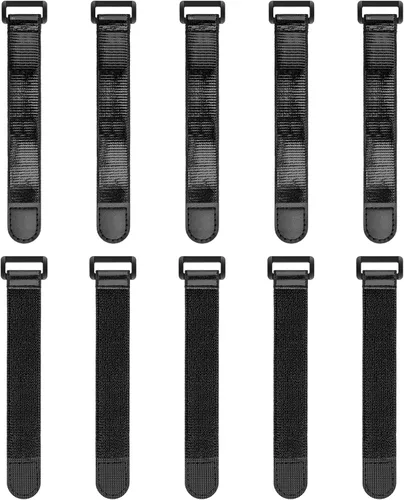 Miniatura 11 de Trilancer Correas elásticas con tiras antideslizantes, 24 x 2 pulgadas (paquete de 4) correas multiusos de gancho y bucle para manguera, cables