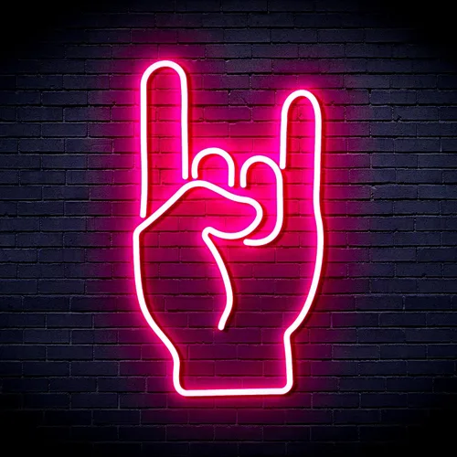 Miniatura 10 de AdvPro Rock On Hand Sign Flex Silicone LED Neon Sign - Azul - st16s32-fnu0067-b