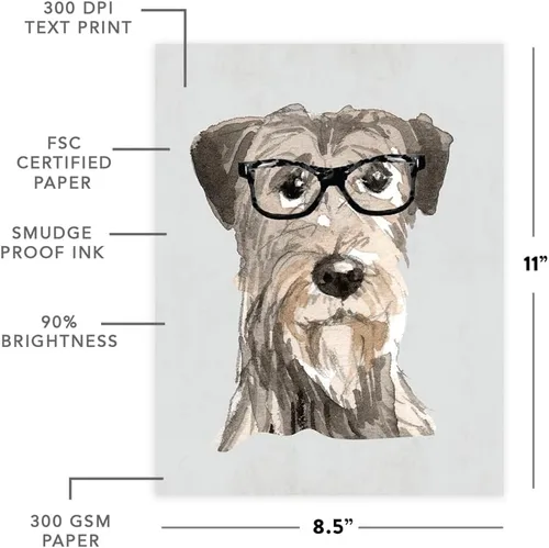 Miniatura 21 de Andaz Press Póster impreso para pared de perro, 8.5 x 11 pulgadas, Bulldog inglés con gafas negras, 1 paquete, regalo de cumpleaños de Navidad, sin