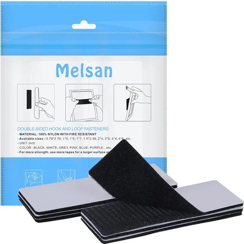 Miniatura 8 de Sujetadores de Velcro Autoadhesivos 1.5 x 2.4 Pulgadas 16 Juegos Melsan Tiras de Doble Cara para Colgar en Pared con Cinta Adhesiva de Montaje