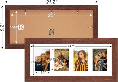 Miniatura 264 de Marcos de Fotos Collage de 13.5X15.5 con 7 Aberturas para Fotos de 4X6, Marco de Fotos Múltiples con Paspartú para Decoración de Pared, Grano
