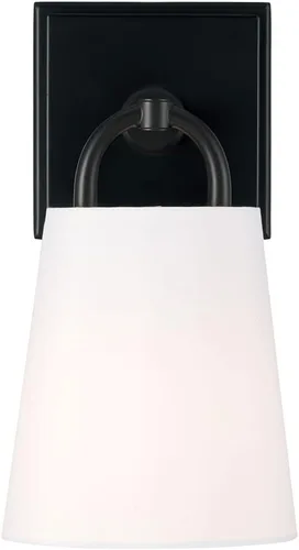 Miniatura 4 de Capital Lighting 649411MB Brody - Aplique de pared de tela blanca de transición, 1 luz de 100 vatios, 11 pulgadas de alto x 7 pulgadas de ancho