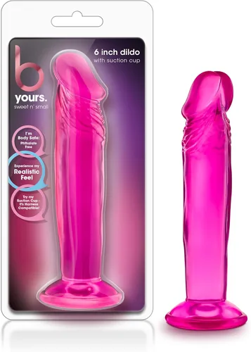 Miniatura 9 de Blush B Yours Sweet n Small - Consolador realista de 6 pulgadas con ventosa - Azul - Pene del punto G para pegging, estimulación anal y vaginal