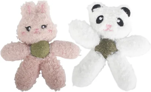 Miniatura 23 de Juguetes de felpa con hierba gatera para gatos de interior, juguetes interactivos para masticar para dentición y cuidado dental, juguete de nailon