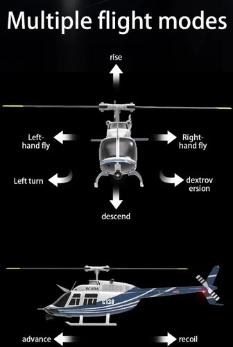 Miniatura 4 de FLYCOLOR Helicóptero RC C138 2.4G 6CH 6-Axis Gyro Altitude Hold 1/33 Avión de control remoto listo para volar RTF (azul-blanco)
