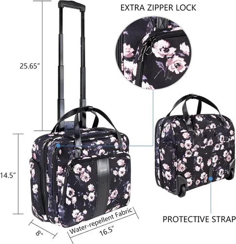 Miniatura 2 de KROSER - Maletín de Ordenador Portátil con Ruedas Premium, Bolsa de Ordenador Portátil de 15.6 Pulgadas, Bolso de Viaje Nocturno con Bolsillos RFID