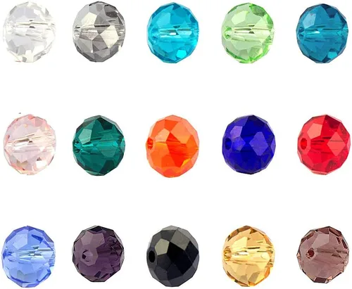 LolliBeads (TM) Mezcla al por mayor Lote 0.157 in Briolette facetado Rondelle Cuentas de cristal para la fabricación de joyas con caja de