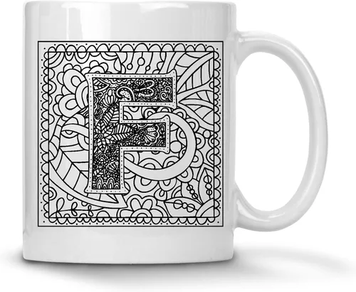 Miniatura 5 de Alankathy Mugs Taza de café monograma, 11 oz, color blanco (A)