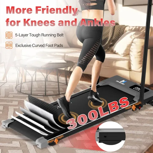 Miniatura 7 de Walking Pad, Treadmill with Incline, Brushless 2 in 1 Foldable Under Desk Portable Treadmills for Home/Office with App, Bluetooth Music, Remote