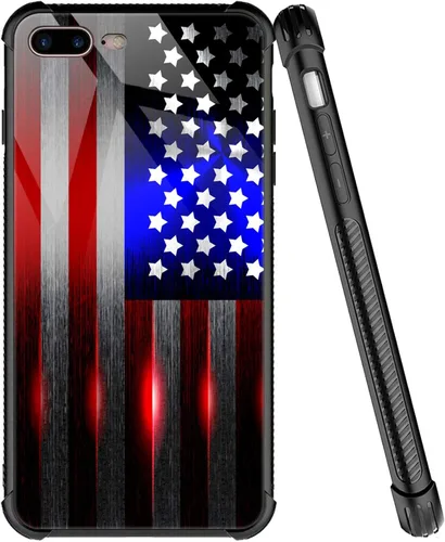 Miniatura 8 de ZHEGAILIAN Funda compatible con iPhone 7/8 Plus, funda de vidrio orgánico para niñas, mujeres y hombres, diseño de cuatro esquinas, antiarañazos, a
