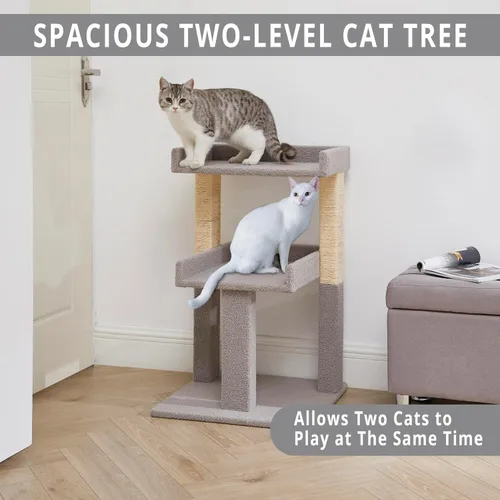 Miniatura 6 de Naomi Home Lulu - Torre grande para gatos con 2 plataformas espaciosas, condominio resistente para gatos con postes rascadores de sisal, diseño