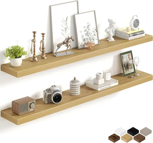 Miniatura 99 de Fun Memories Estantes flotantes de 16 pulgadas para pared, estantes de 8 pulgadas de profundidad para baño, dormitorio, cocina, montaje en pared