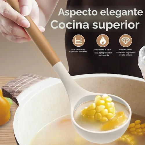 Miniatura 4 de AVGPD Juego de utensilios de cocina de silicona, utensilios de cocina de silicona resistentes al calor de 446°, utensilios de cocina antiadherentes