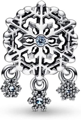Miniatura 2 de PANDORA Colgante de gota de copo de nieve helado, cristal