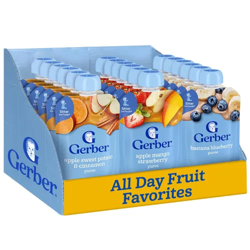 Miniatura 8 de GERBER NATURAL PARA BEBÉ 2nd Foods Manzana Mango Fresa 6(4x3.5oz)