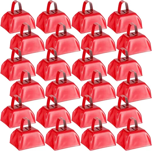 Miniatura 11 de 24 Piezas Cencerros de Metal con Asa Campanas de Vaca Generadores de Ruido para Eventos Deportivos Pequeños Generadores de Ruido Fuertes Campana
