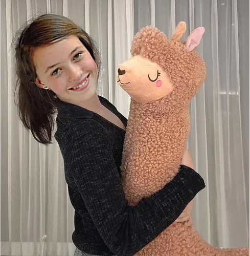 Miniatura 6 de Almohada de felpa de llama, almohada de cuerpo largo de felpa de alpaca de 51 pulgadas, animal de peluche de alpaca, regalo de Navidad y cumpleaños