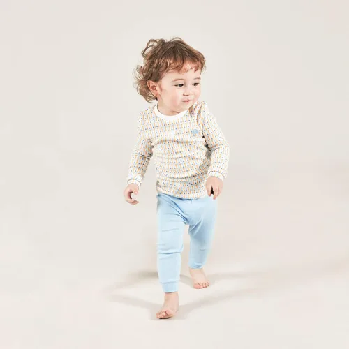 Miniatura 4 de moimoln Pijama de algodón suave para bebés y niñas pequeñas con estampado de flores modales, manga larga, ajuste ceñido