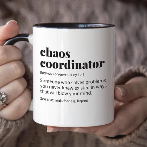 Miniatura 3 de YouNique Designs Chaos Coordinator - Taza de café portátil de 11 onzas, regalos de dama jefa para mujeres, regalos únicos para mujeres, regalos