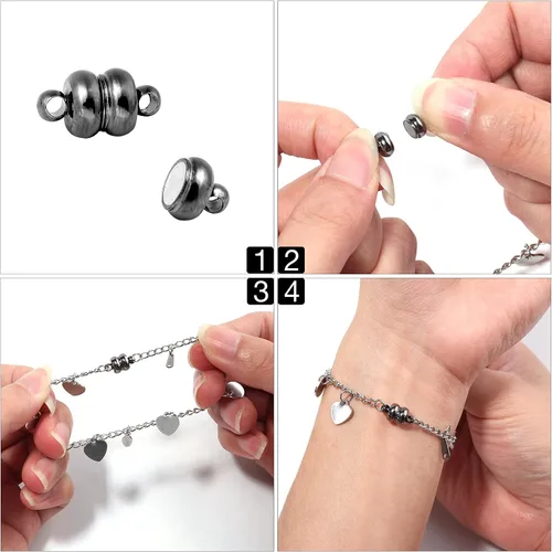 Miniatura 3 de 10 cierres magnéticos para collares, pulseras y cierres para hacer joyas, extensores magnéticos de joyería para mujeres, negro pistola