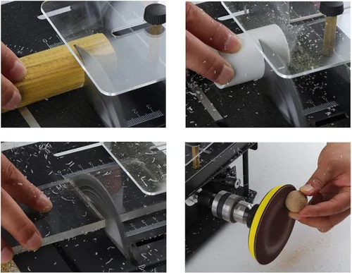 Miniatura 3 de Mini sierra de mesa, sierra de mesa de pasatiempo de 110-240 V para carpintería, corte de ángulo de 0 a 90, sierra portátil de bricolaje, máquina