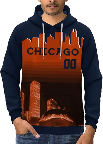 Miniatura 80 de Custom Football Hoodies City Night Skyline Personalized Sweatshirt Name Number Fan Gift Pullover for Men Women Youth