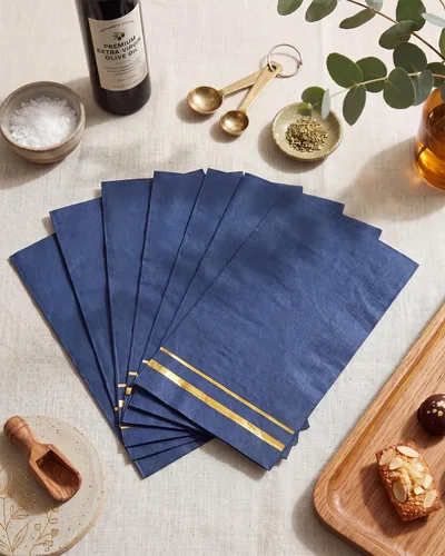 Miniatura 8 de BUCLA 100 servilletas desechables de 3 capas – Servilletas de papel azules desechables de alta calidad – Servilletas de cena desechables suaves