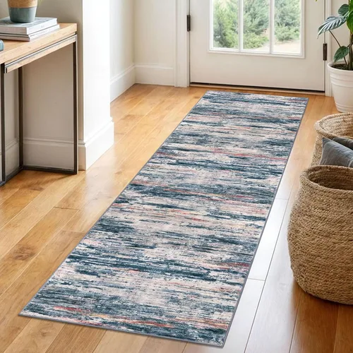 Miniatura 125 de SIILOOM 2 x 3 Alfombra moderna y abstracta para entrada, alfombra neutra azul marino gris multicolor súper suave de área pequeña, alfombras lavables
