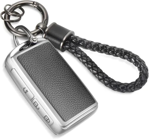 Miniatura 16 de Funda para llavero Jeep con llavero trenzado de diamante de lujo, funda suave mejorada para Wrangler Rubicon Gladiator JL JLU JT Sahara JLU Flip