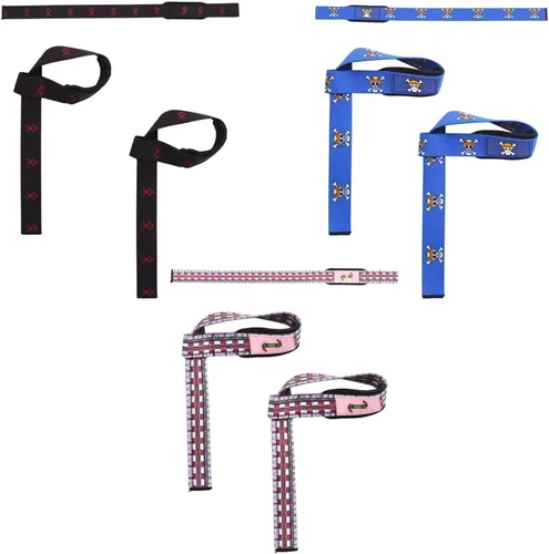 CROWN Muñequeras de levantamiento de pesas de anime, correas de levantamiento de pesas de 25 pulgadas de largo, muñequeras para levantamiento de