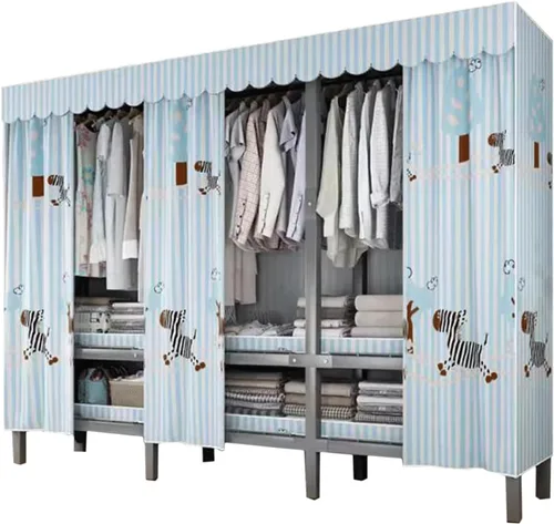 Miniatura 9 de large closets Folding Clothes Closet Metal Iron Wardrobe Closet Portable Closets for Hanging Clothes Easy to Assemble Saves Space Closet Space-saving