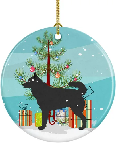 Miniatura 74 de Caroline's Treasures American Toy Fox Terrier - Adorno de cerámica de Navidad para colgar en el árbol de Navidad, decoración para el hogar, Navidad