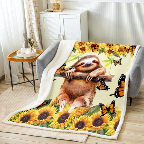 Miniatura 28 de Feelyou Manta de forro polar de sol y luna, estilo bohemio Sherpa para niños, niñas, felpa cósmica celestial mullida para sofá, cama, sofá, 40 x 50