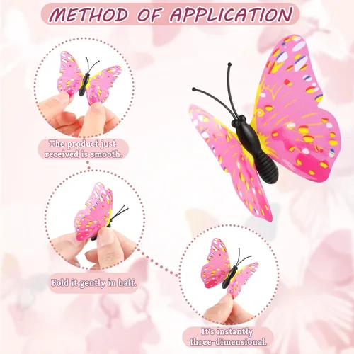 Miniatura 5 de 36 alfileres de mariposa 3D, broche de seguridad de plástico, decoración de México a granel para ropa de solapa, manualidades, decoración