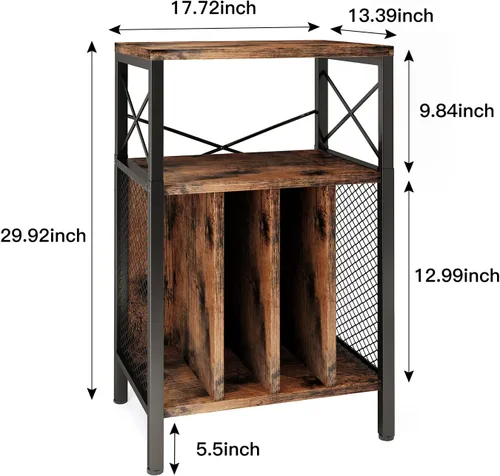 Miniatura 8 de Soporte para tocadiscos de 3 niveles, tocadiscos de almacenamiento de discos de vinilo para discos de vinilo, mesa de tocadiscos con capacidad