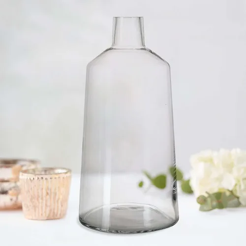 Miniatura 34 de Efavormart - Juego de 2 centros de mesa de trompeta con adornos de cristal transparente de 31 pulgadas, jarrón reversible de plástico para flores