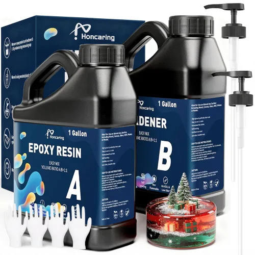 Miniatura 8 de Honcaring Kit de resina epoxi de 1 galón, kit de resina epoxi de tipo duro, menos burbujas y resina epoxi de bajo olor para fundición, fabricación