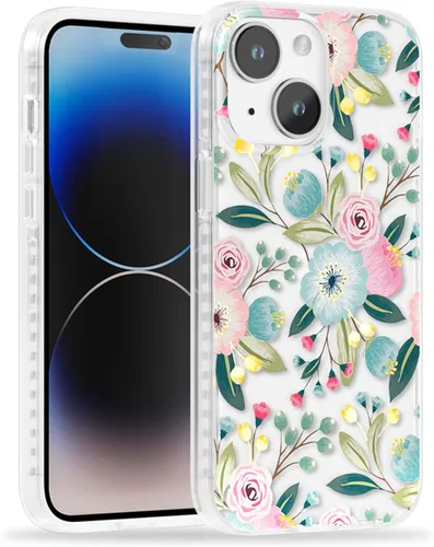 Miniatura 51 de SCORPIFY Funda para iPhone 15 Pro Max con diseño floral de Nemophila azul, bonita funda transparente para teléfono para mujeres y niñas
