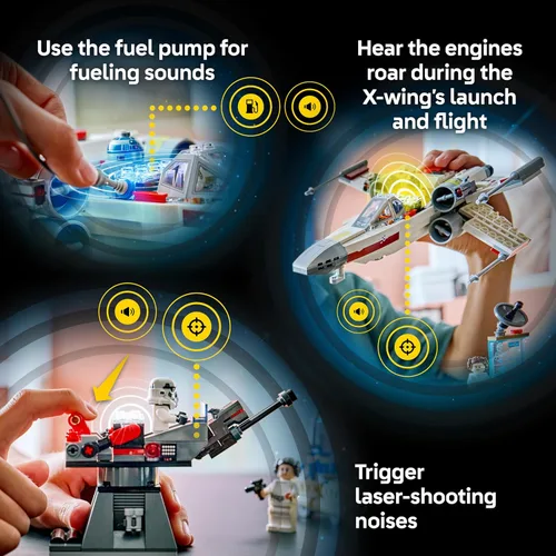 Miniatura 5 de LEGO Star Wars SMART Play: Luke's Red Five X-Wing - Juguete interactivo de construcción todo en uno - Reacciona a cómo te mueves y juegas con un