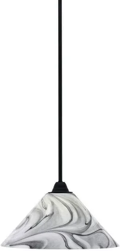 Miniatura 94 de Toltec Lighting Paramount - Mini colgante de 1 luz en acabado negro mate con cristal de arte perla de 7 pulgadas y estilo negro