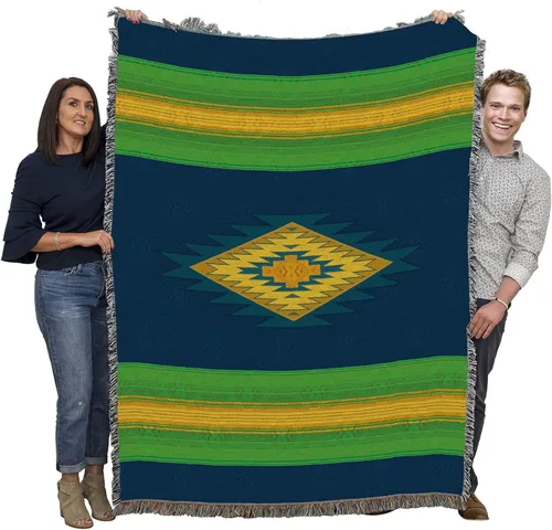 Miniatura 20 de Pure Country Weavers Manta Baja – Inspirada en los nativos americanos del suroeste – Manta de regalo tejida de algodón – Fabricada en los Estados