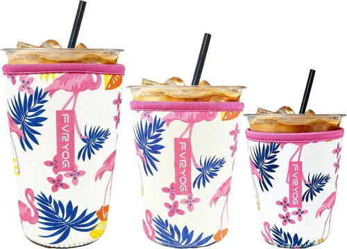 Miniatura 93 de Fundas de neopreno reutilizables aisladas para café helado, fundas para tazas de café helado, fundas para bebidas heladas y calientes