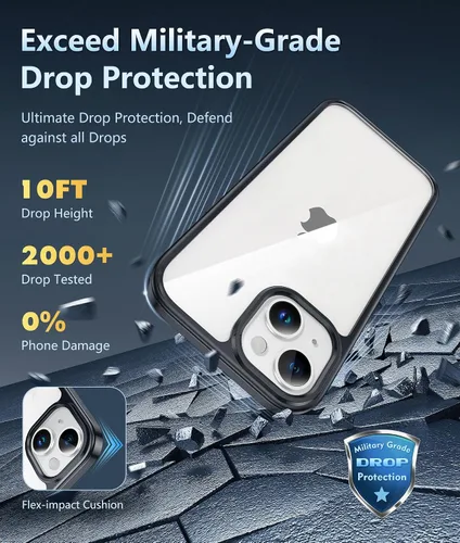 Miniatura 1629 de FNTCASE Funda para iPhone 13 Pro-Max: Fundas magnéticas transparentes compatibles con Magsafe Slim anti amarillamiento protección contra caídas