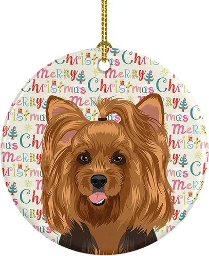 Miniatura 7 de Caroline's Treasures Bulldog Francés Azul de Navidad Adorno de Cerámica Decoraciones Colgantes para Árbol de Navidad para Hogar Navidad, Festividad