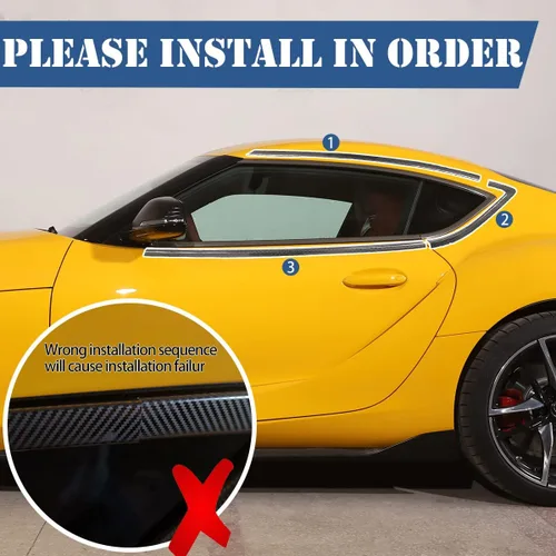 Miniatura 4 de Compatible con Toyota Supra GR A90 A91 MK5 2019-2026, tira de sellado de ventana de automóvil, antiarañazos, 6