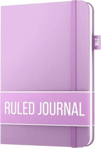 Miniatura 19 de Cuaderno rayado para escribir, 200 páginas, papel grueso de 4.23 oz/m² con notas adhesivas, lazo para bolígrafo, banda elástica, tapa dura de cuero